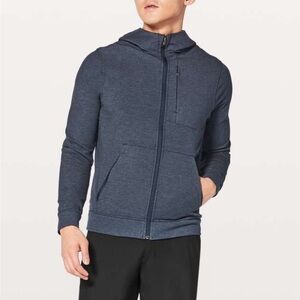 Lululemon Mens blue city sweat full zip hooded sweater L